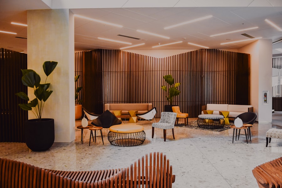 Modern luxury hotel lobby